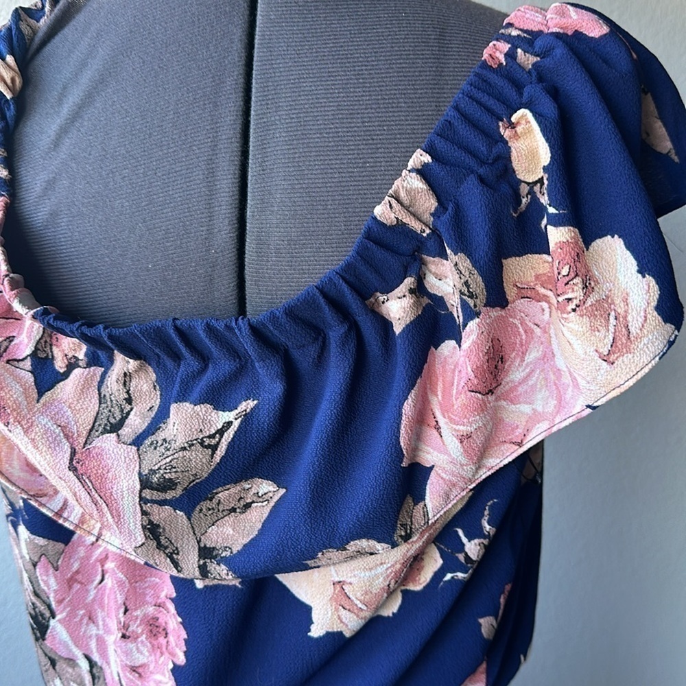 PremierAmour dress blue pink floral size 10 ruffled balletcore - Picture 4 of 10